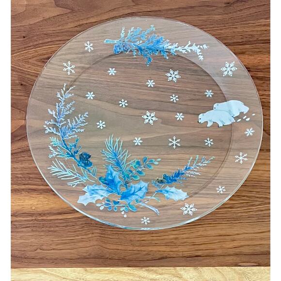 Winter Frost by PFALTZGRAFF Round Glassware Cake Plate with Original Box - Picture 1 of 10